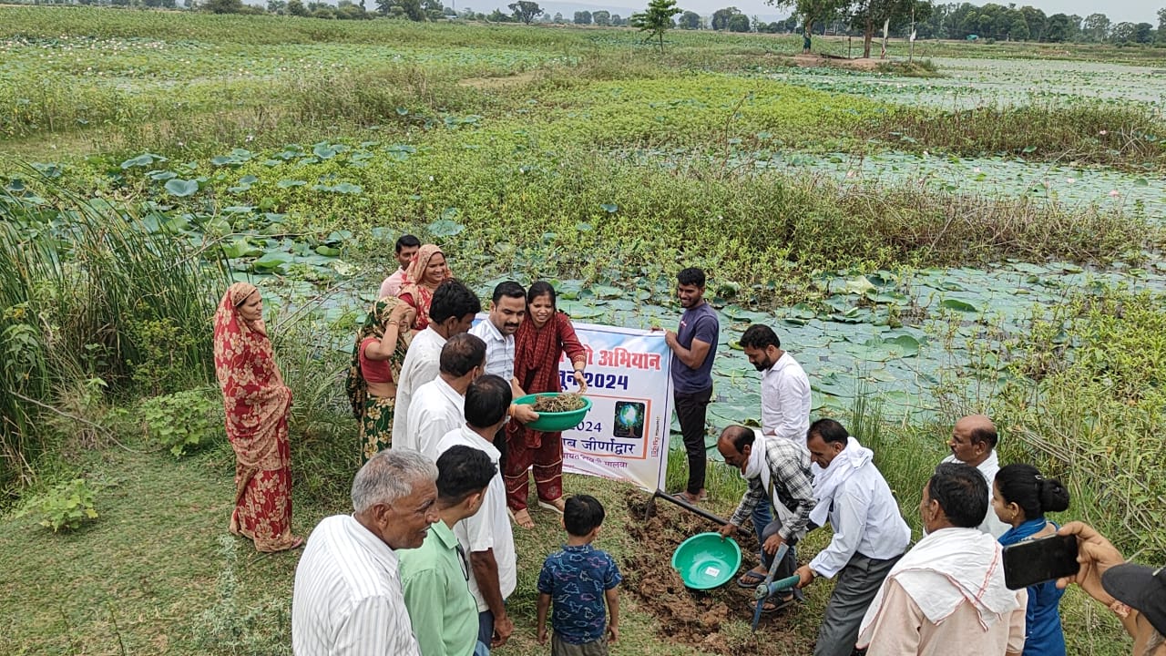 हिरनखेड़ा तालाब पर हुआ नमामि गंगे अभियान का शुभारंभ